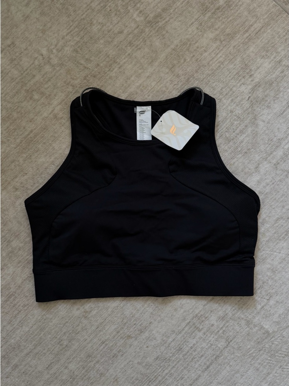 Fabletics High-Neck Performance Sports Bra - Black